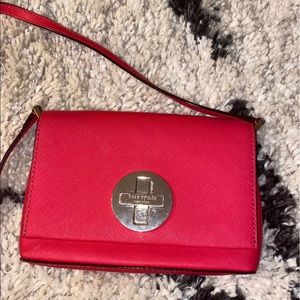 SOLD Pre Loved Red Kate Spade small shoulder bag.